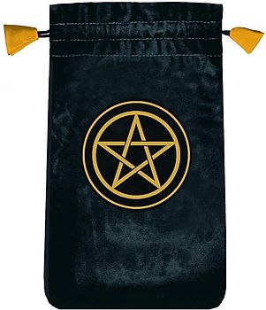 Tarotbeutel Pentakel, mini. Samt, schwarz