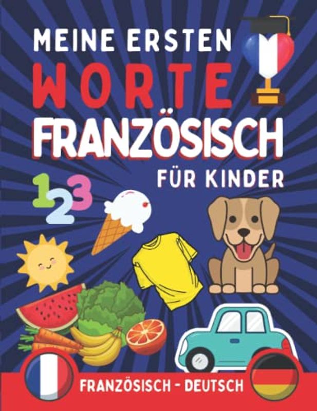 Meine ersten worte auf Französisch: Französisch lernen für Kinder von 0 bis 10 Jahren mit einer Reihe von Illustrationen, die das Vokabellernen erleichtern