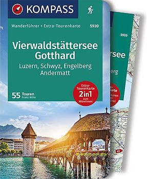 KOMPASS Wanderführer Vierwaldstättersee, Gotthard, 55 Touren mit Extra-Tourenkarte