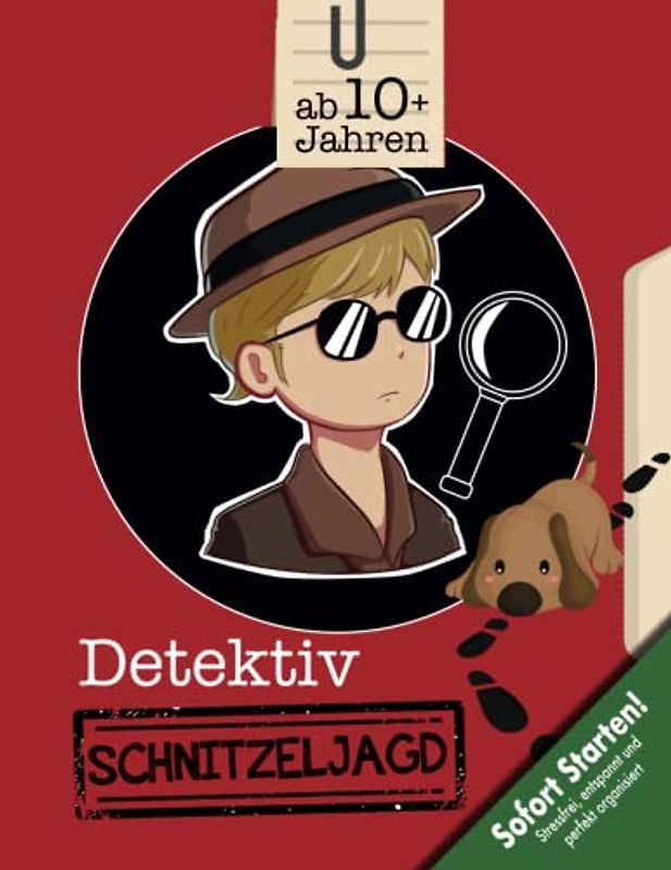 Detektiv Schnitzeljagd Schatzsuche Kindergeburtstag ab 10 Jahre: Fallermittlung mit Fußspuren & Fingerabdrücke lesen sowie Detektiv-Hacks & Cäsar-Geheimschriftscheibe (Bravo Schatzsuche)