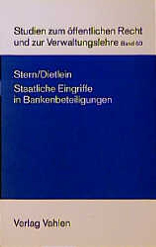 Staatliche Eingriffe in Bankbeteiligungen