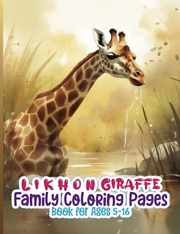 Likhon Giraffe Family Coloring Pages Book for Ages 5-16
