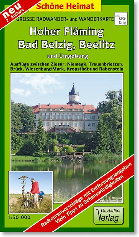 Große Radwander- und Wanderkarte Hoher Fläming, Bad Belzig, Beelitz und Umgebung