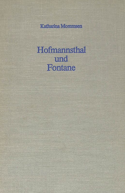 Hofmannsthal und Fontane