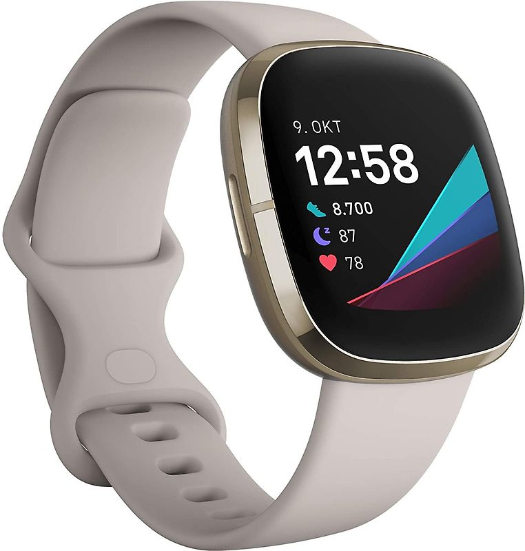 Fitbit Sense 40 mm color oro con cinturino sport bianco [Wi-Fi]