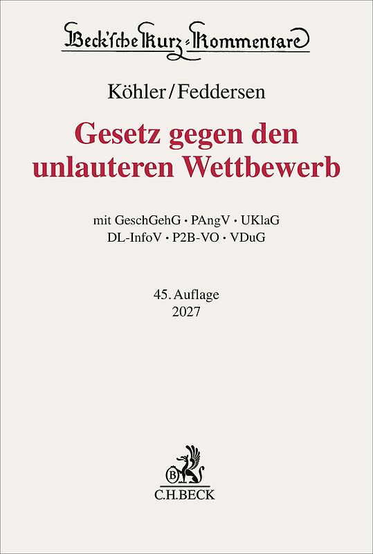 Gesetz gegen den unlauteren Wettbewerb. UWG