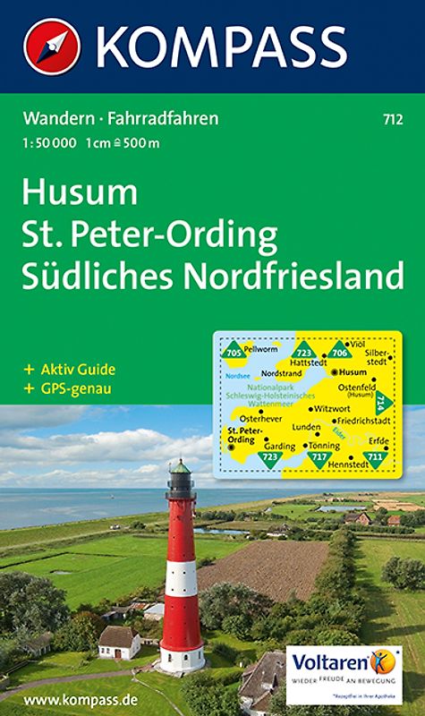 KOMPASS Wanderkarte Husum /St. Peter-Ording - Südliches Nordfriesland
