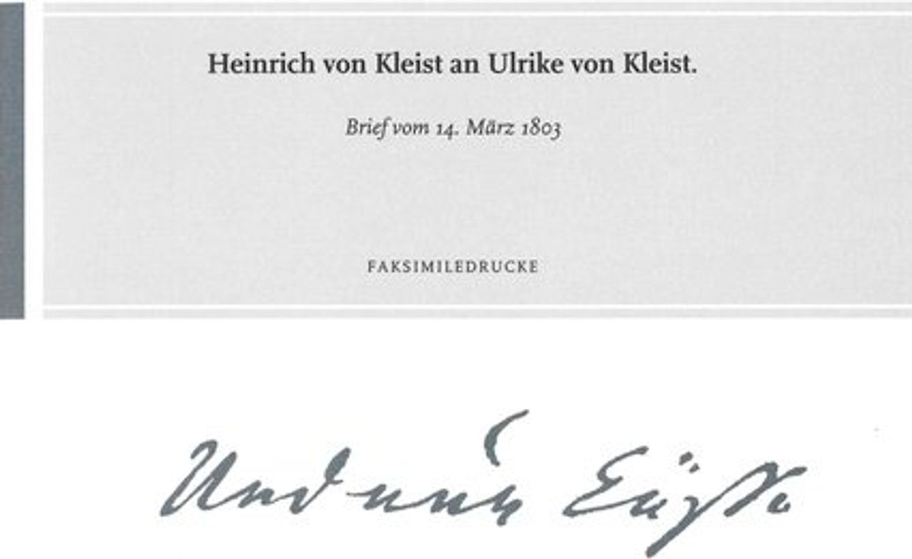 Heinrich von Kleist an Ulrike von Kleist