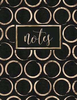 Notes: Gold Circles on Black Notebook Diary & Journal