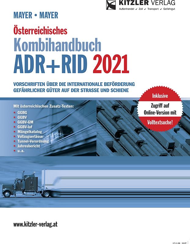 Österreichisches Kombihandbuch ADR+RID 2021 broschiert