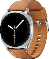 Samsung Galaxy Watch8 40 mm Boîtier aluminium argent sur Hybride premium camel [Wi-Fi]