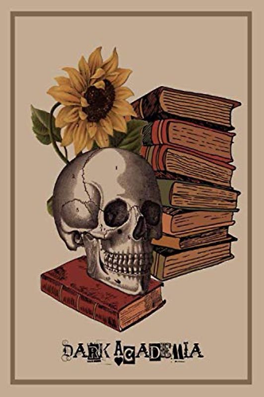 Dark Academia Notebook: Dark Academia line notebook /Dark academia school Stationery/Skull and books notebook/Goth Vintage notebook