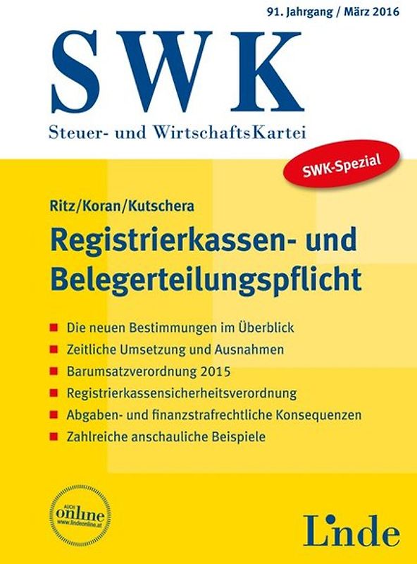 SWK-Spezial Registrierkassen- und Belegerteilungspflicht