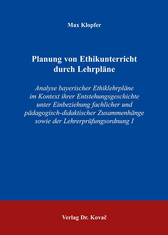 Planung von Ethikunterricht durch Lehrpläne