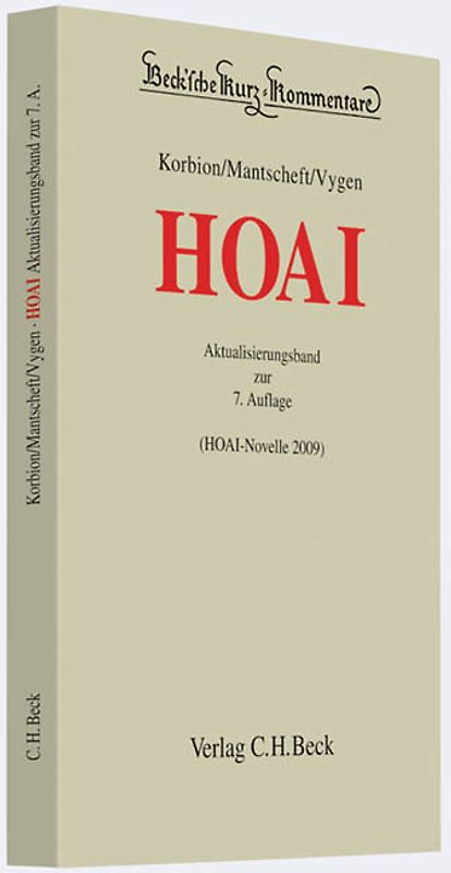 Honorarordnung für Architekten und Ingenieure Aktualisierungsband (HOAI-Novelle 2009)