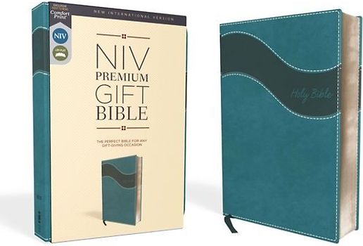 Niv, Premium Gift Bible, Leathersoft, Blue, Red Letter Edition, Indexed, Comfort Print