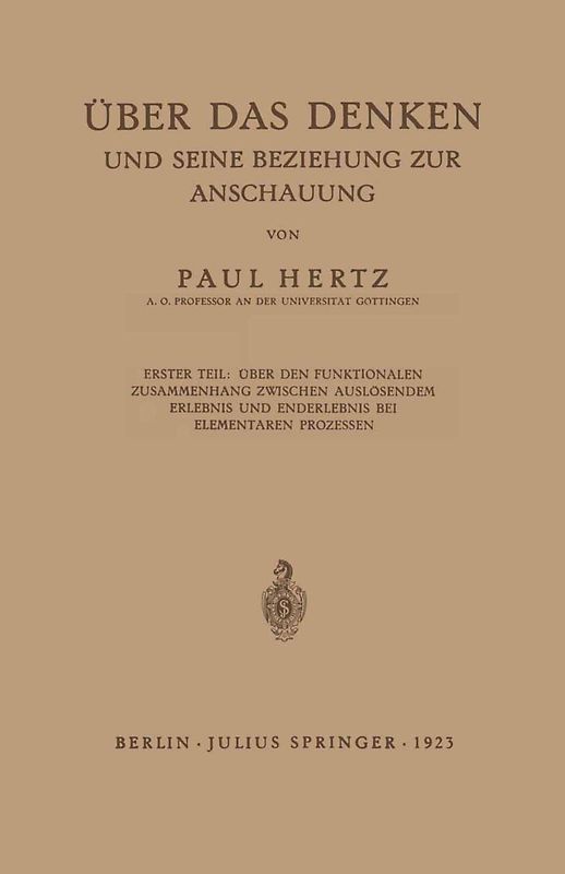 Über das Denken und Seine Beziehung zur Anschauung