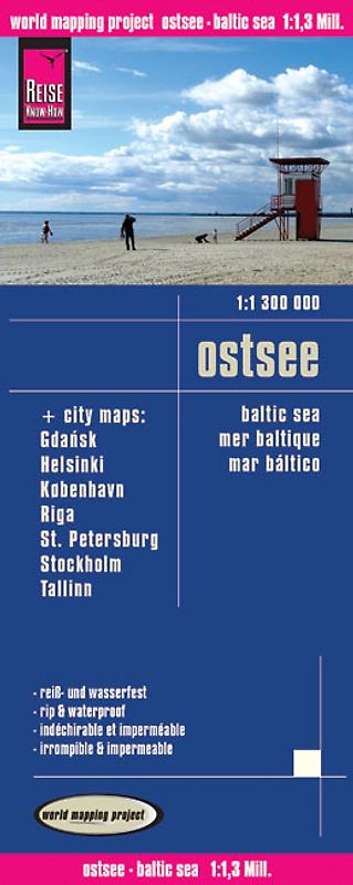 Reise Know-How Landkarte Ostsee (1:1.300.000) mit Stadtplänen Danzig, Helsinki, Kopenhagen, Riga, St. Petersburg, Stockholm, Tallinn