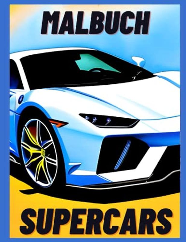 Malbuch Supercars: +70 Illustrationen zum Ausmalen für Kinder und Fans von Rennautos