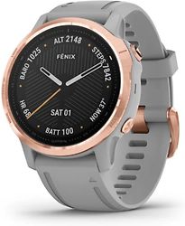 Garmin Fenix 6S Sapphire 42 mm grijs met een grijze siliconen polsband