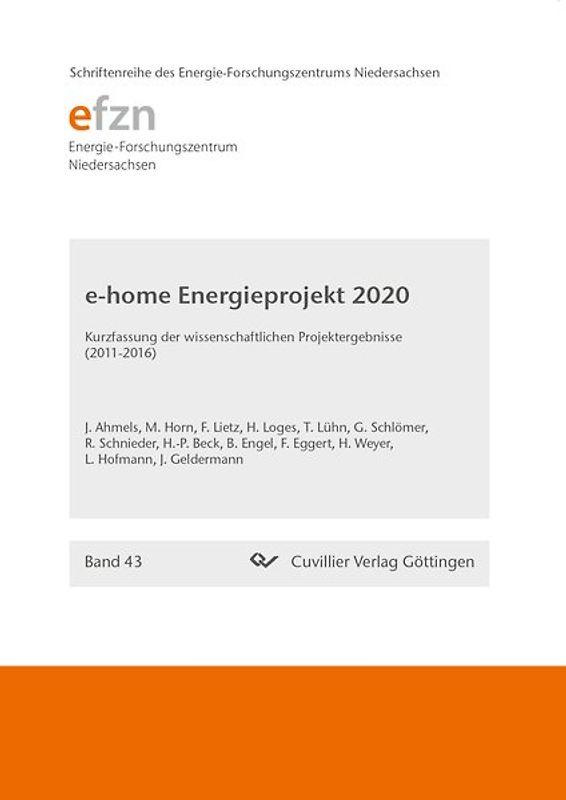 Forschungsprojekt e-home Energieprojekt 2020 (Band 43)