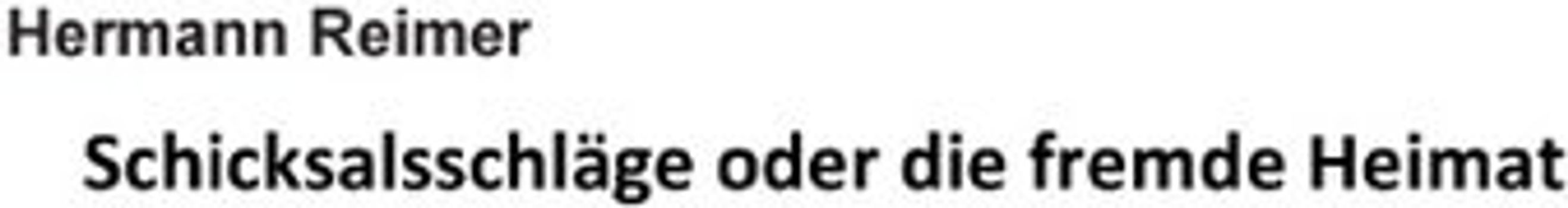 Schicksalsschläge oder die fremde Heimat Der Mensch und die Menschheit