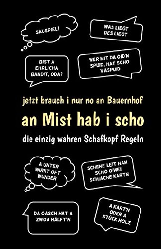 Meine Schafkopf-Runden - Schafkopf Block plus/minus - Schafkopf Sprüche bayrisch: jetzt brauch i nur no an Bauernhof - Schafkopfbuch / Punkteliste / Spielblock A5 schw.