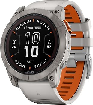 Garmin Fenix 7X Pro 51 mm titane gris et bracelet en silicone gris/orange [Sapphire Solar Edition]