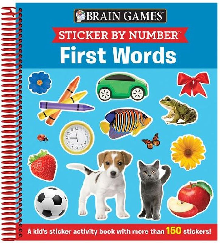 Brain Games - Sticker by Number: First Words (for Kids Ages 3-6): A Kid's Sticker Activity Book with More Than 150 Stickers!