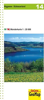 Biggesee - Südsauerland Blatt 14, topographische Wanderkarte NRW