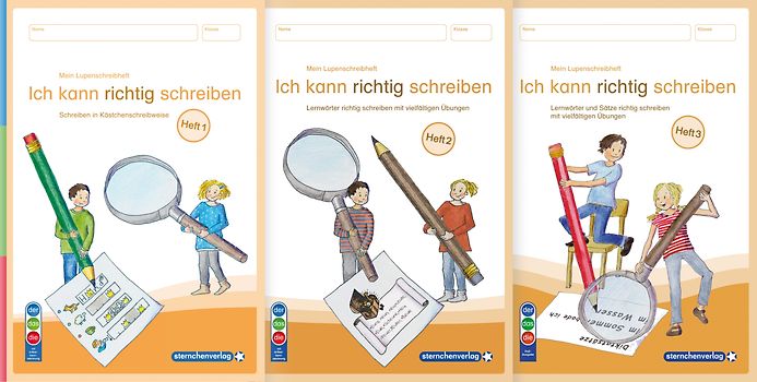 Mein Lupenschreibheft 1 bis 3 - Ich kann richtig schreiben - Ausgabe mit Artikelkennzeichnung (DaZ)
