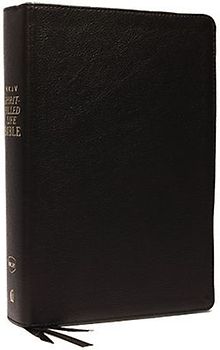 NKJV, Spirit-Filled Life Bible, Third Edition, Genuine Leather, Black Indexed, Red Letter Edition, Comfort Print