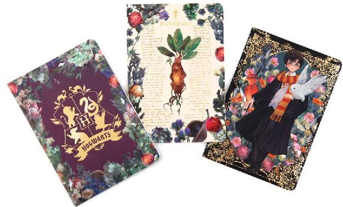 Harry Potter: Floral Fantasy Planner Notebook Collection (Set of 3)