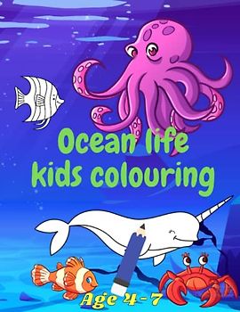 Ocean Life Kids Colouring: Sea creatures, mermaids and shell images