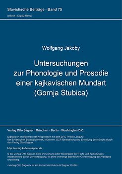 Untersuchungen zur Phonologie und Prosodie einer kajkavischen Mundart (Gornja Stubica)