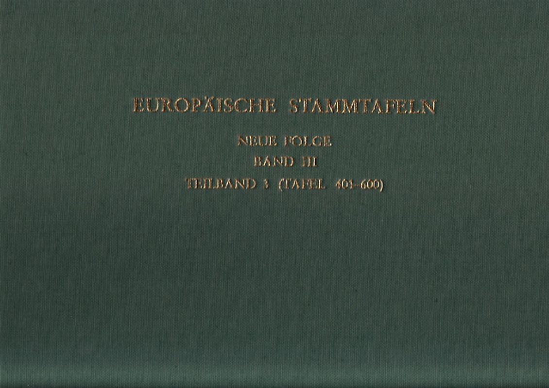 Europäische Stammtafeln. Neue Folge