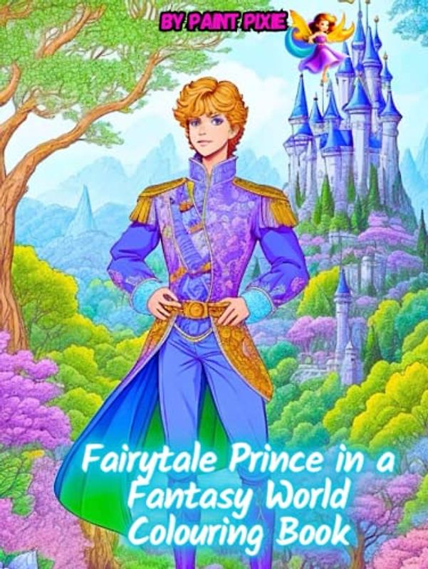 Fairytale Prince in a Fantasy World Colouring Book