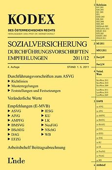 KODEX Sozialversicherung, Band III 2011. Durchführungsvorschriften - Empfehlungen