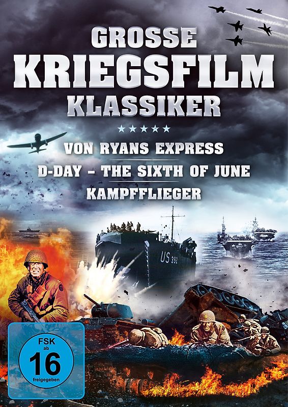 Große Kriegsfilm-Klassiker - Von Ryans Express / D-Day - The Sixth of June / Kampfflieger [3 DVDs] DVD