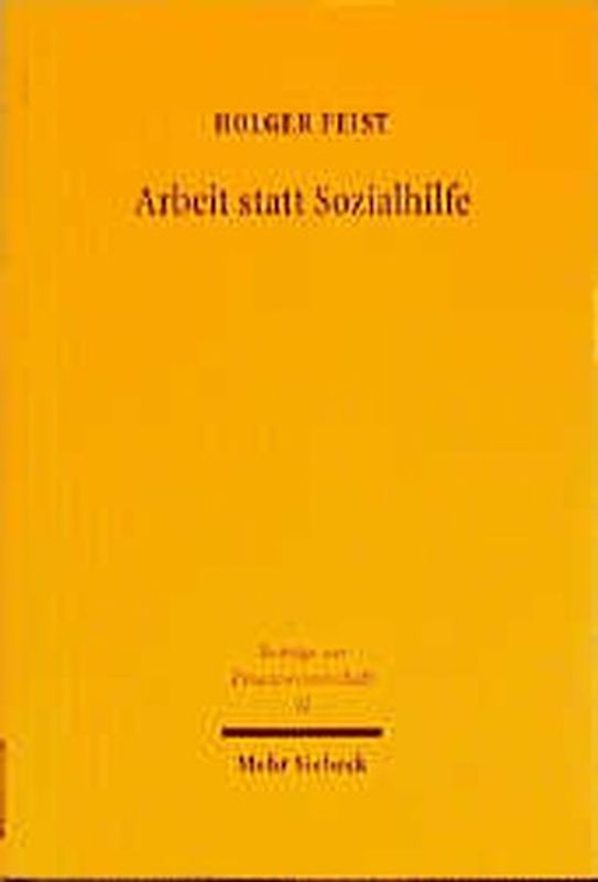 Arbeit statt Sozialhilfe