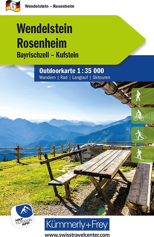 Kümmerly+Frey Outdoorkarte Deutschland 6 Wendelstein, Rosenheim 1:35.000