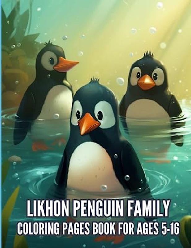 Likhon Penguin Family Coloring Pages Book for Ages 5-16