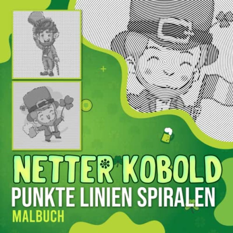 Netter Kobold Punkte Linien Spiralen Malbuch: Kultureller und religiöser Feiertag in Spiral Book | Um Linien zu zeichnen Kunst für Erwachsene, ... | Urlaub | Jeder Anlass | Zum Stressabbau