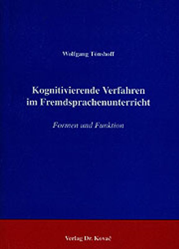 Kognitivierende Verfahren im Fremdsprachenunterricht