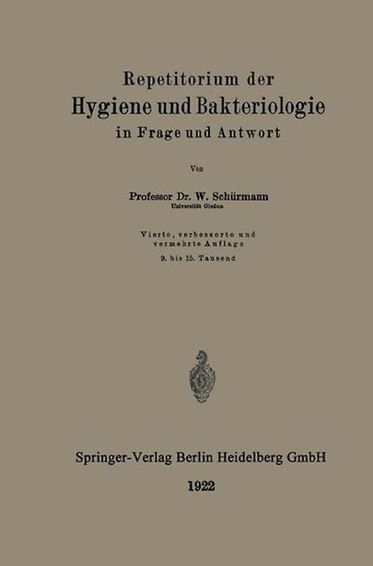 Repetitorium der Hygiene und Bakteriologie in Frage und Antwort