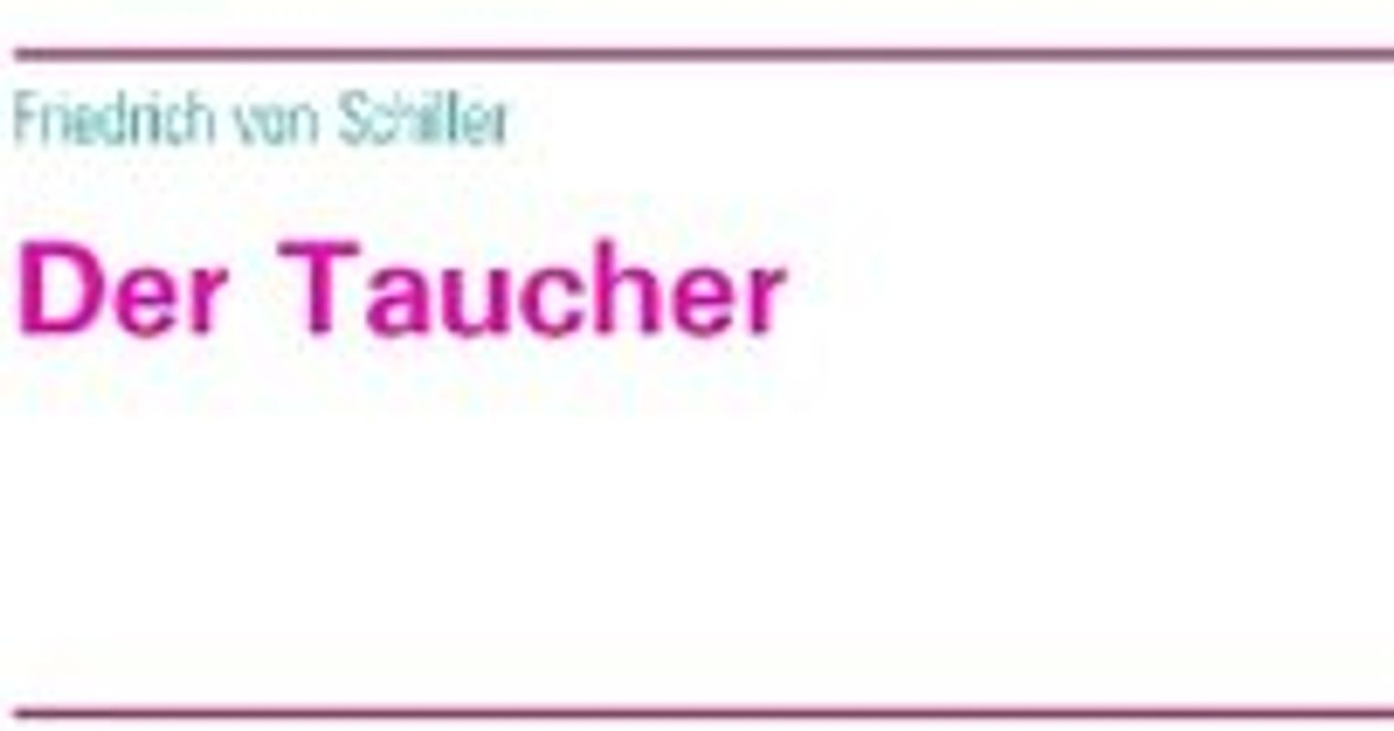 Der Taucher