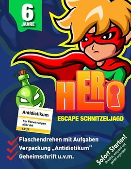 Escape Schnitzeljagd Superheld Kindergeburtstag ab 6 Jahren: Superhelden aufgepasst! In Morsecity ist eine sehr starke Superkraft gemeinsam mit einem Schatz versteckt! (Bravo Schatzsuche)