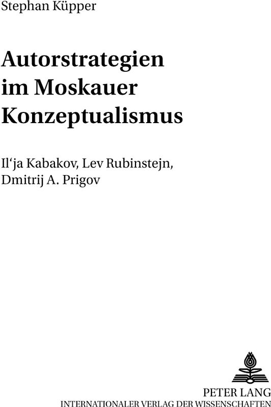 Autorstrategien im Moskauer Konzeptualismus