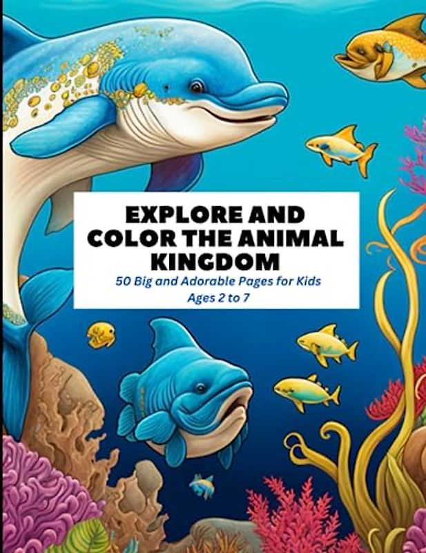 Explore and Color the Animal Kingdom: 50 Big and Adorable Pages for Kids Ages 2 to 7