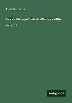 Revue critique des livres nouveaux